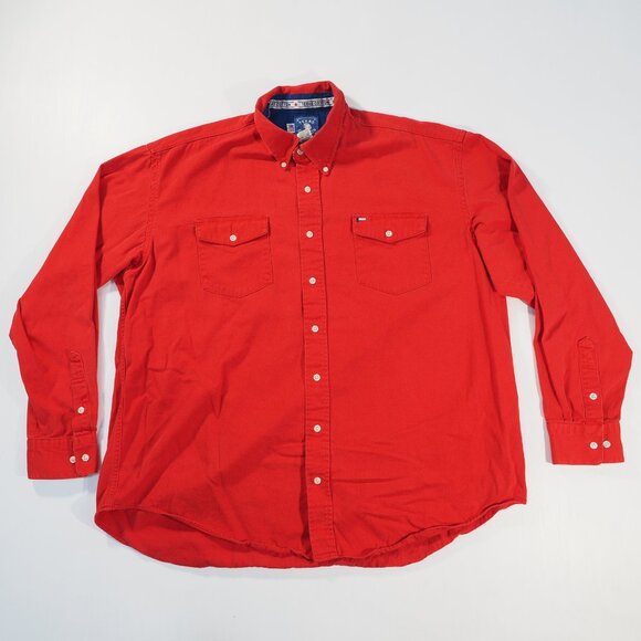 Texas Cotton Shirt Mens Extra Large Red USA Long Tail Cowboy Western Ranch Rodeo - Picture 8 of 8